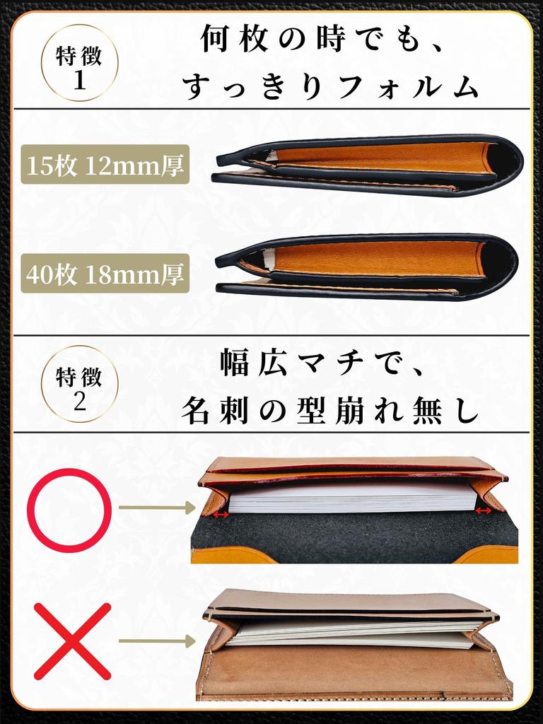 Business Card Holder for Men and Business Card Luxury Italian Large Business Card Men and Genuine Leather [Fabrizio] Women, Case, Leather, Thin,