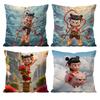 Chinese Anim Nezha Pillow Case Printed Pillowcase for Living Room Sofa Cushion Cover & Bedroom Decor