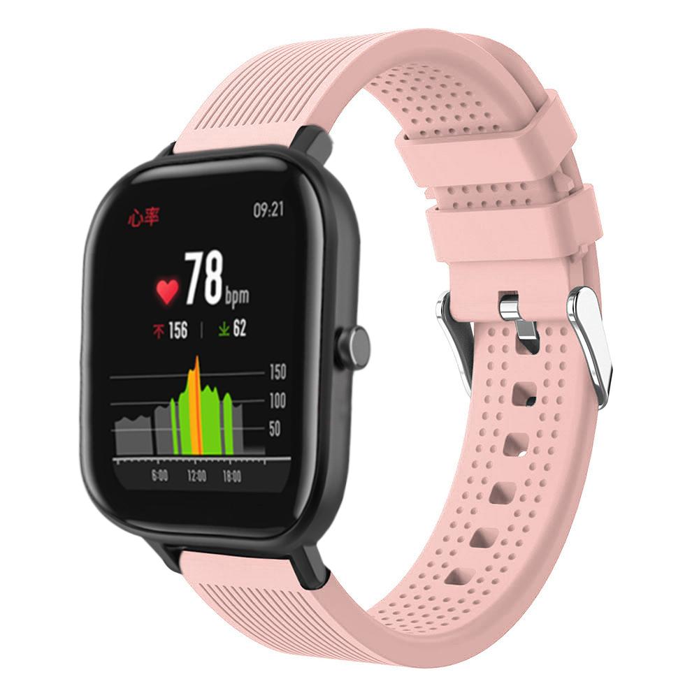 

20mm Stripe Silicone Wrist Strap Replacement for Amazfit GTS/Amazfit Bip Lite Pink