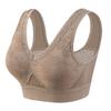 Plus Size Breathable Hollow Out Printed Sports Bra, Wireless Thin Running Athletic Bra for Women