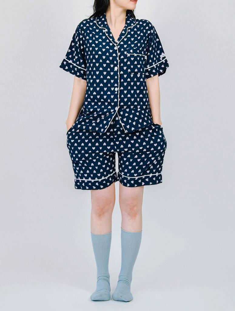 Seullipikaes With Heart Short Sleeve Pajamas [Women'S]