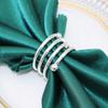6pcs Gold/Silver Spring Shape Napkin Ring Reusable Double Beads Serviette Ring Metal Christmas Napkin Buckle Wedding