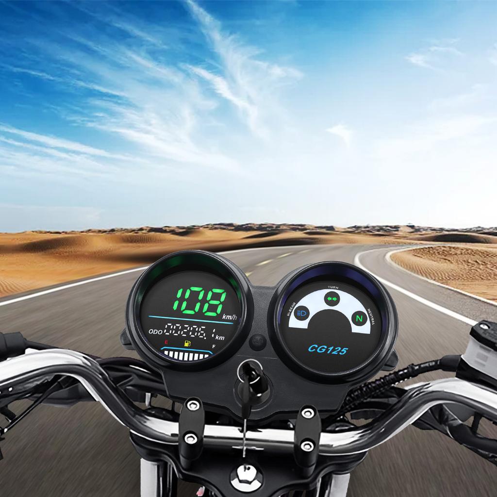 Motorcycle LED Speedometer For CG125 2000 to 2008 Fan 125 Titan 125 Digital Odometer Tachometer Fuel Level Gauge Waterproof