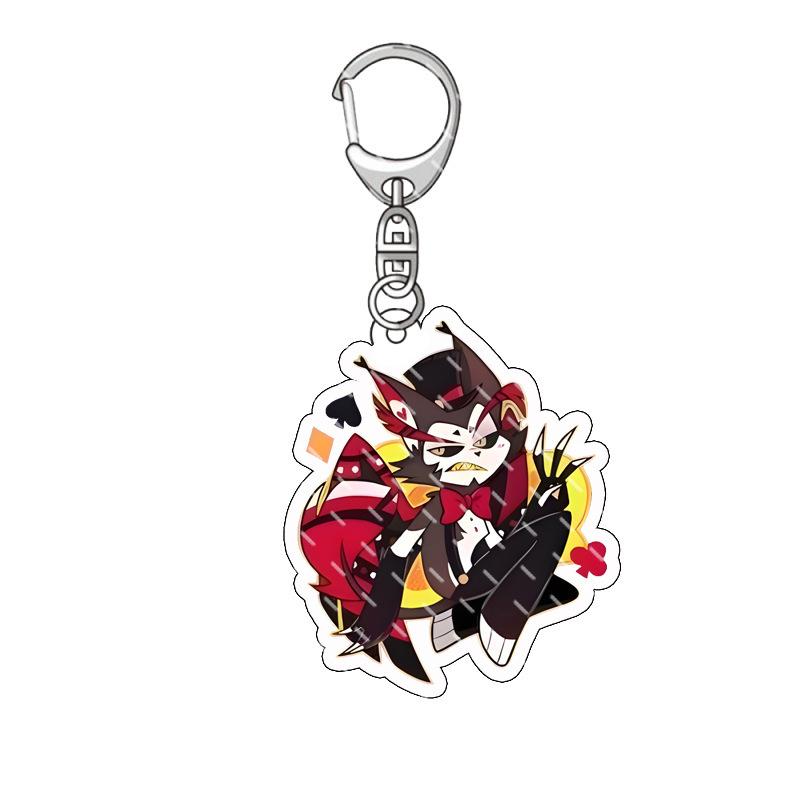 Anime Keychain Hazbin Hotel Cartoon Model AD Alastor Sir Pentious Adam The Exorcist Charm Car Key Ring Bag Accessories Gift