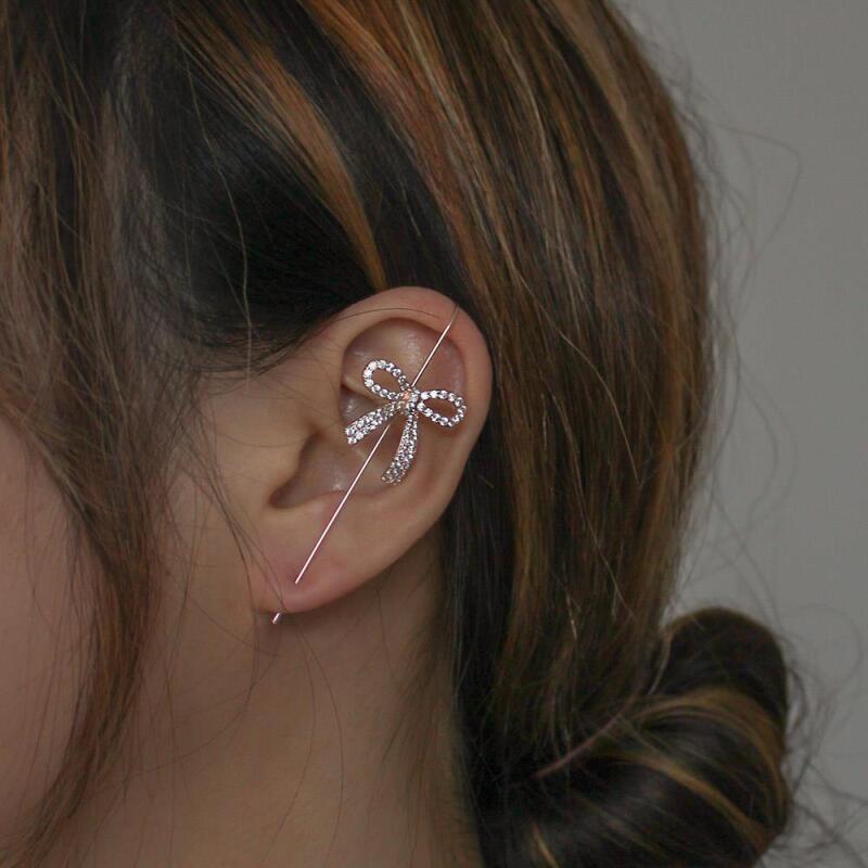 

Nanhart Cubic Hook Knot Earrings Cute Women rose gold