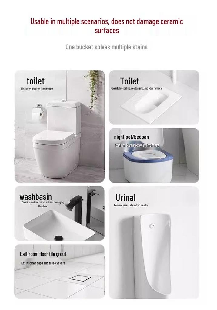 Potente Anticalcare e Deodorante Detergente per WC con Profumo Fresco - Rimuove Macchie e Ingiallimento
