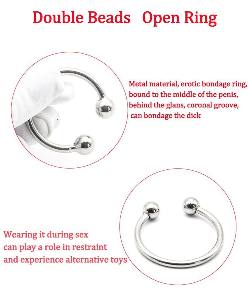 2 Perlen zum Öffnen von Penisringen aus Metall, Bondage-Cockring hinter der Eichel, Bondage-Schwanz, Verzögerung der Ejakulation, erotisches Sexspielzeug für Männer, Shop