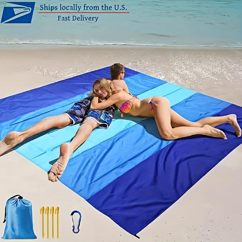

Очень большой летний пляжный коврик Анти-песок Быстросохнущий Коврик для кемпинга и пикника - Ультралегкий Компактный Портативный Складной
