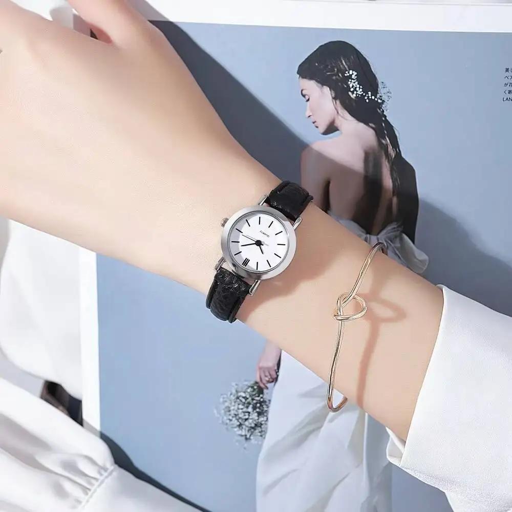 Fashion Casual Small Dial Women Watches Casual Leather Band Quartz Wristwatch