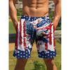 Men's Navy Pine Cone Pine Branch Print Beach Shorts Drawstring Waist Quick Dry Casual Swim Trunks 2026