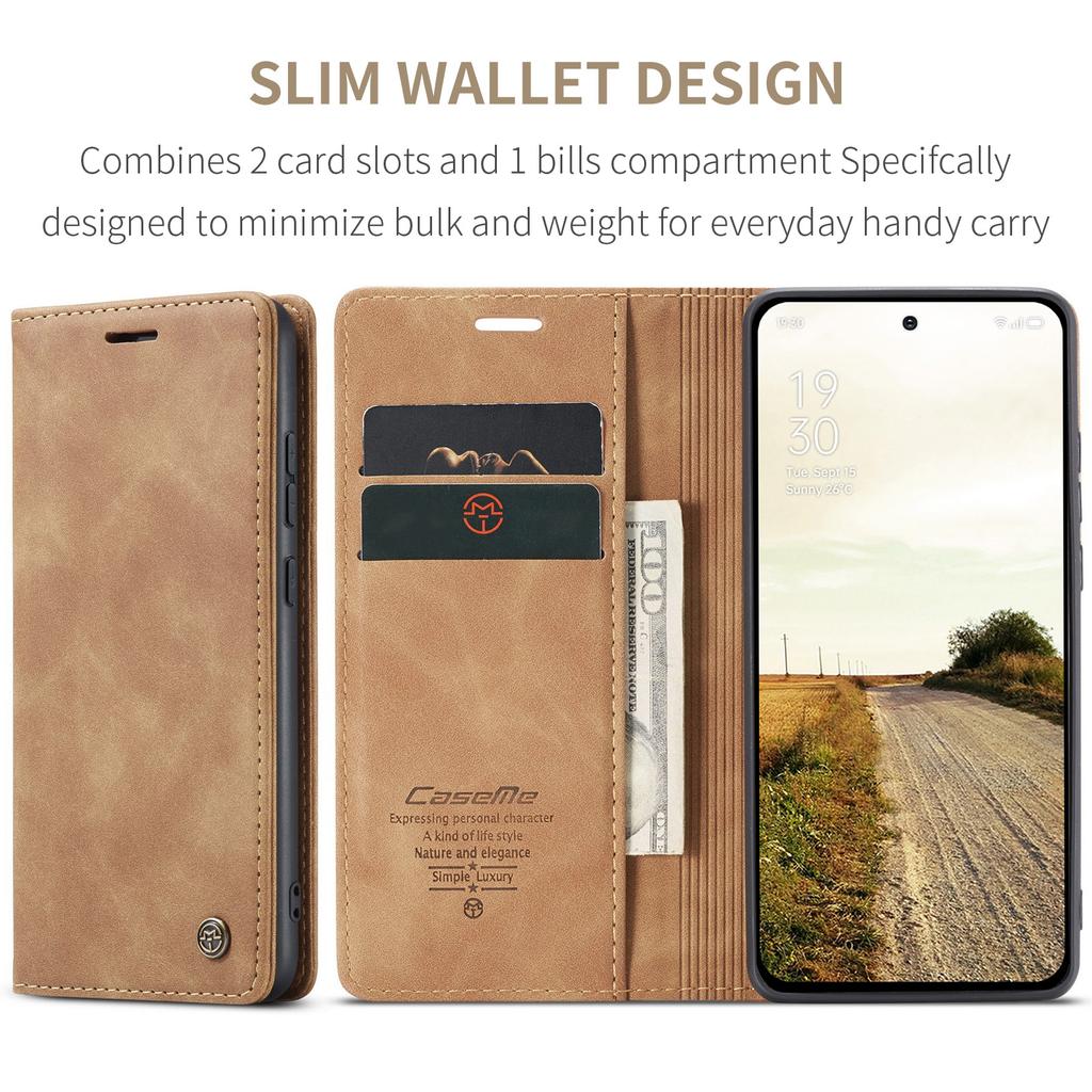 For Oppo Reno13 5G (Global) Wallet Case CASEME 013 Series PU Leather Phone Cover Stand