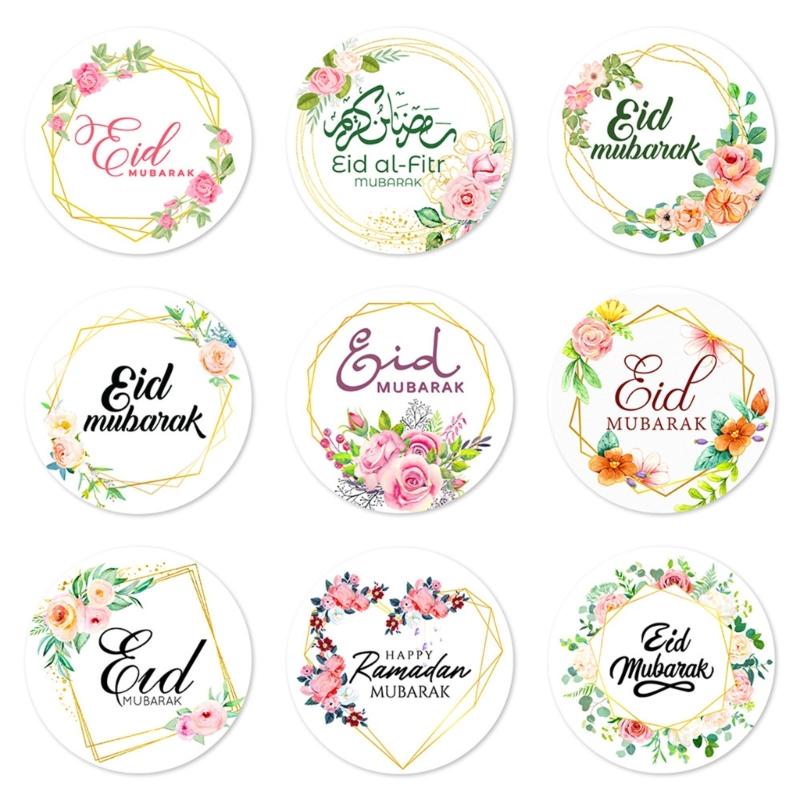 Set of 90Pcs Eid Mubarak Sticker 40mm Decorative Wrapping Sticker for Journal Planner Packaging Party Decoration