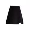 Women's 2024 Spring High-Waist Black A-Line Skirt - Korean Style