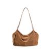 High-End Women's Genuine Leather Suede Shoulder Tote - Large Capacity & Commuter-Friendly