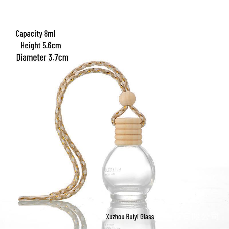 Car Aromatherapy Hanging Refillable Glass Diffuser Bottle Ornament