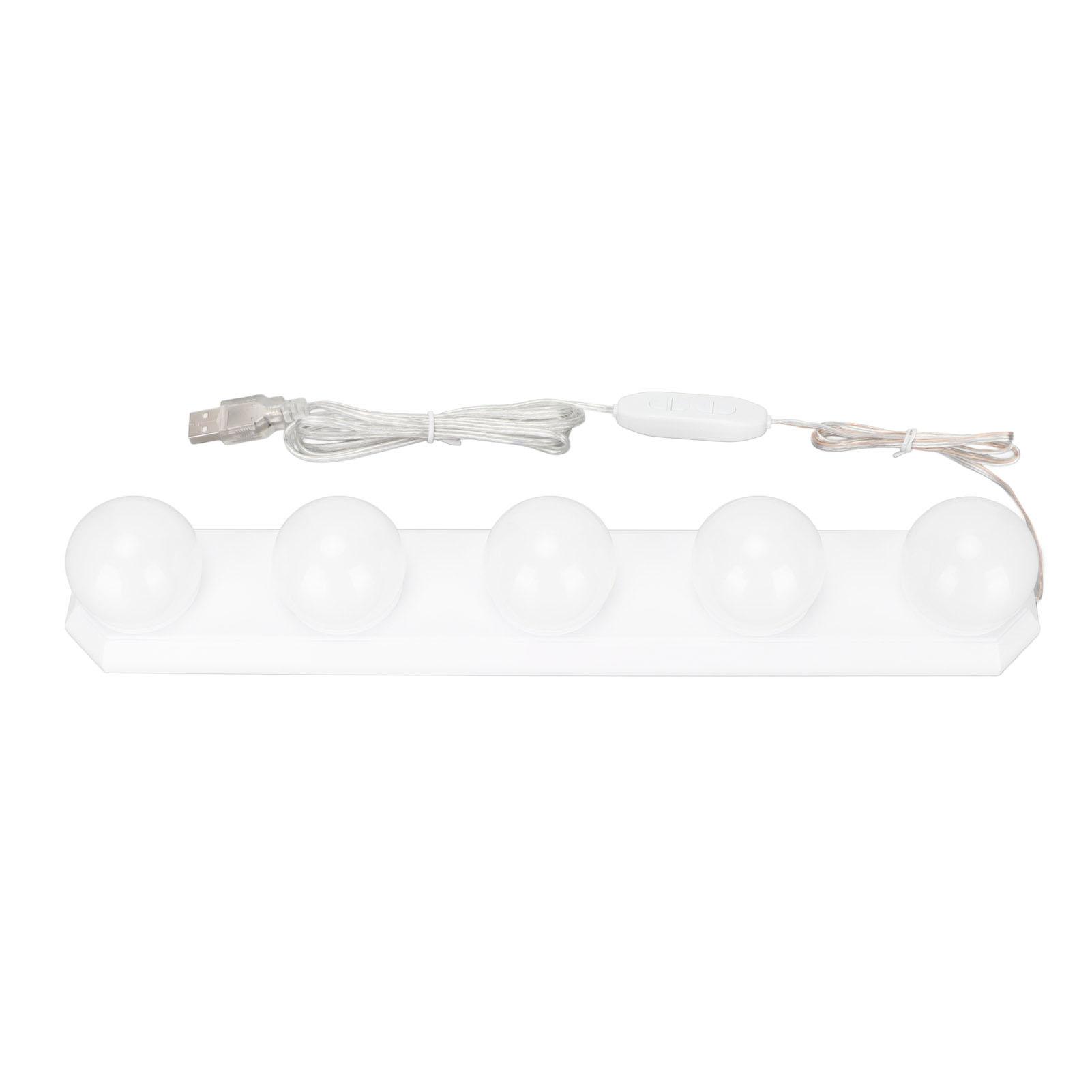 

5 LED Vanity Mirror Light 5 Dimmable Bulbs 3 Color Modes 10 Brightness Levels Portable Lighting Fixture for Bathroom