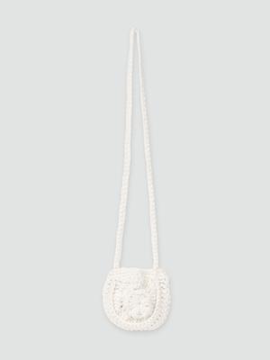 Tinknit Handmade Corsage Knit Crossbody Bag_Ivory