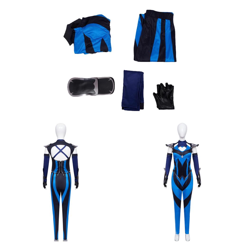 Mortal Kombat Kitana Cosplay Costume With Pu Leather For Female Cosplayers