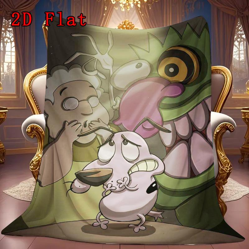 Timid Cartoon Puppy 2D Flat Pattern Flannel Blanket High quality All Seasons Warmth and Comfort Perfect for Christmas Gifts.