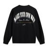 Li-Ning Comfortable Casual Simple Loose Round Neck Pullover Sweatshirt Men sweatshirt Black AWDV049-1