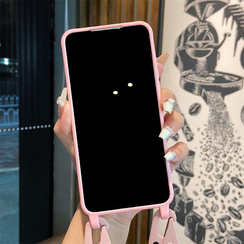 Mobile Phone Case Chain Lanyard Integrated for Samsung S25Ultra S24PS23 Mobile Phone Case Japanese and Korean A32A56A55