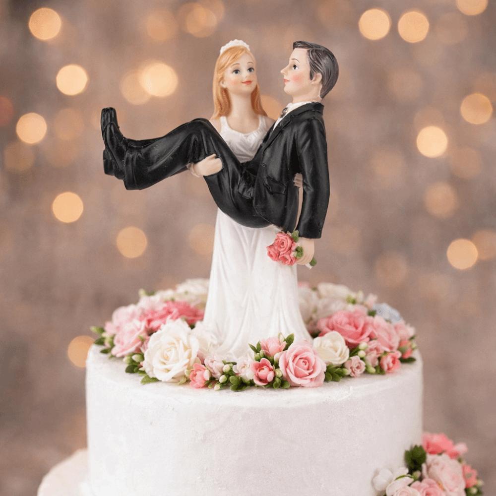 Resin Couple Wedding Cake Topper Romantic Style Bride Groom Figurine  Valentine Celebration