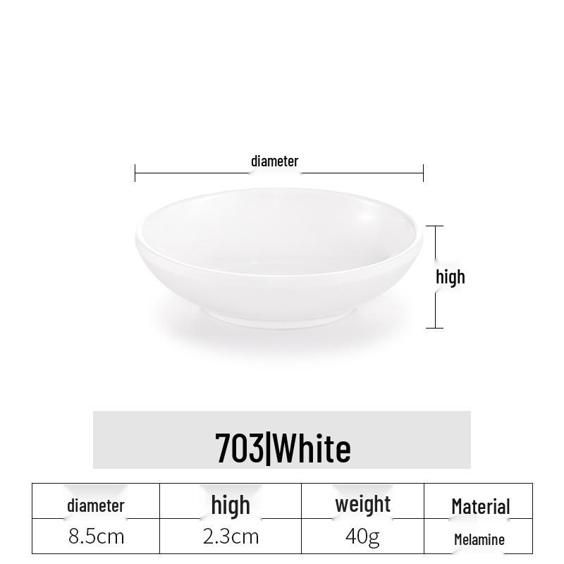 Imitation Porcelain Melamine Dipping and Snack Dish for Restaurants