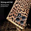 For Xiaomi 15T Case Leopard Print PU Leather Coated PC + TPU Electroplating Phone Cover