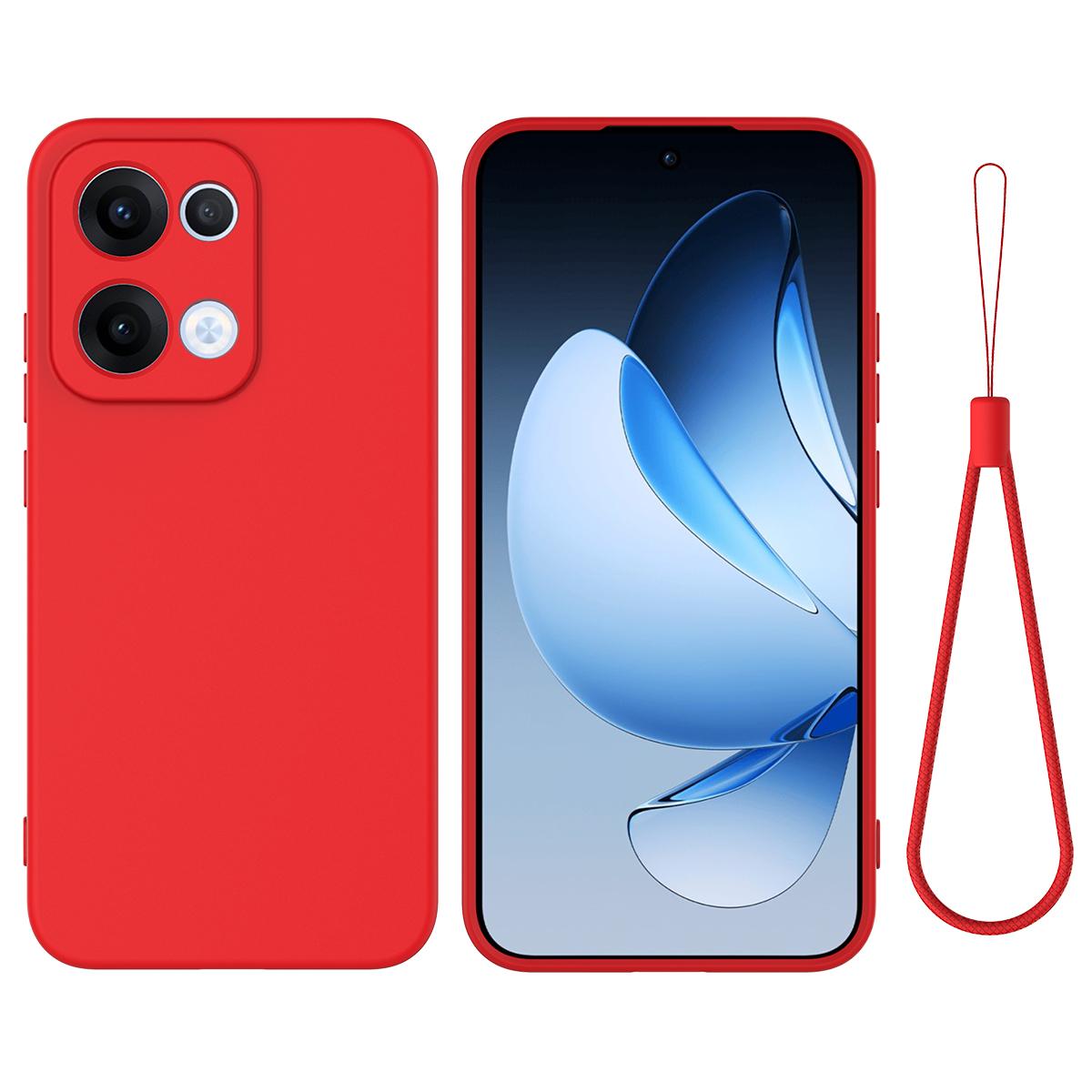 

Для Oppo Reno13 5G (Глобальний) Чохол з рідкого силікону Задня кришка телефону з ремінцем для руки B