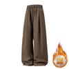 Three-dimensional pleated thermal cotton pants men's winter silhouette loose tide brand scimitar pants piled and thickened casual long pants