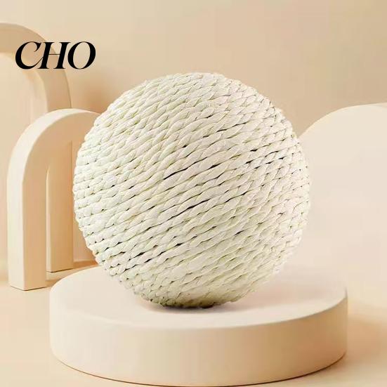 Safe Non-toxic Cat Chewer Faux Sisal Ball Toy, 8CM Large Scratch with Built-in Bell, Sound Bell Interactive Play Bite-Resistant Toy for Relieve Stress