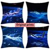 Night Swimming Decorative Throw Pillow Covers Pattern Cushion Cover Suitable For Sofa Bedroom Car Pillow Cover