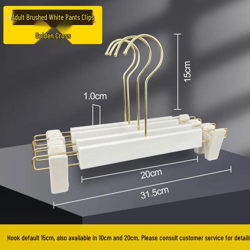 Pure White Plastic Hangers & Imitation Wood Grain Hangers with Pants Clips for Children's and Women's Clothing