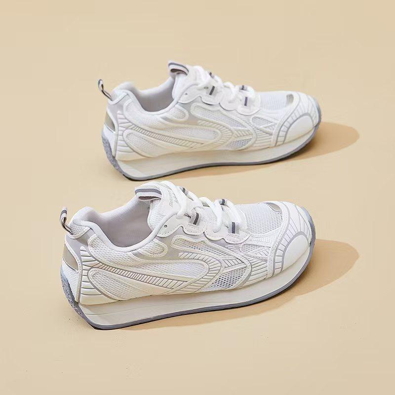 

Mesh breathable dad shoes women s summer new thick-soled non-slip casual sports shoes jogging travel women s shoes 35 белый