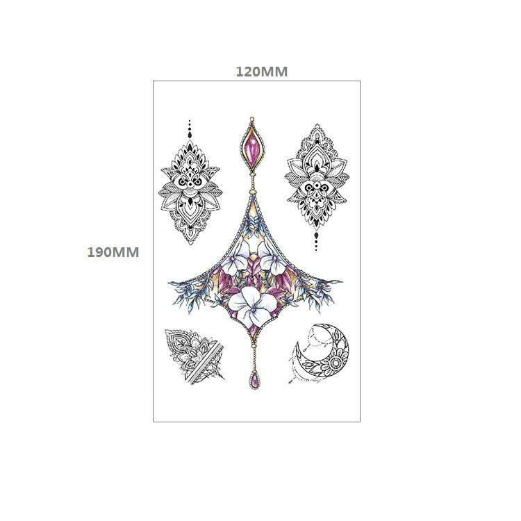 Waterproof Tattoo Sticker Girl Colored Rose Lotus Bohemian Brahma Totem Chest Back Cover Tattoo