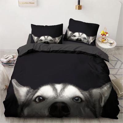 3d Animals Bedding Set Lovely Pet Printed Comforter Black Duvet Cover Kids Home Decor Single Queen King Size Gift