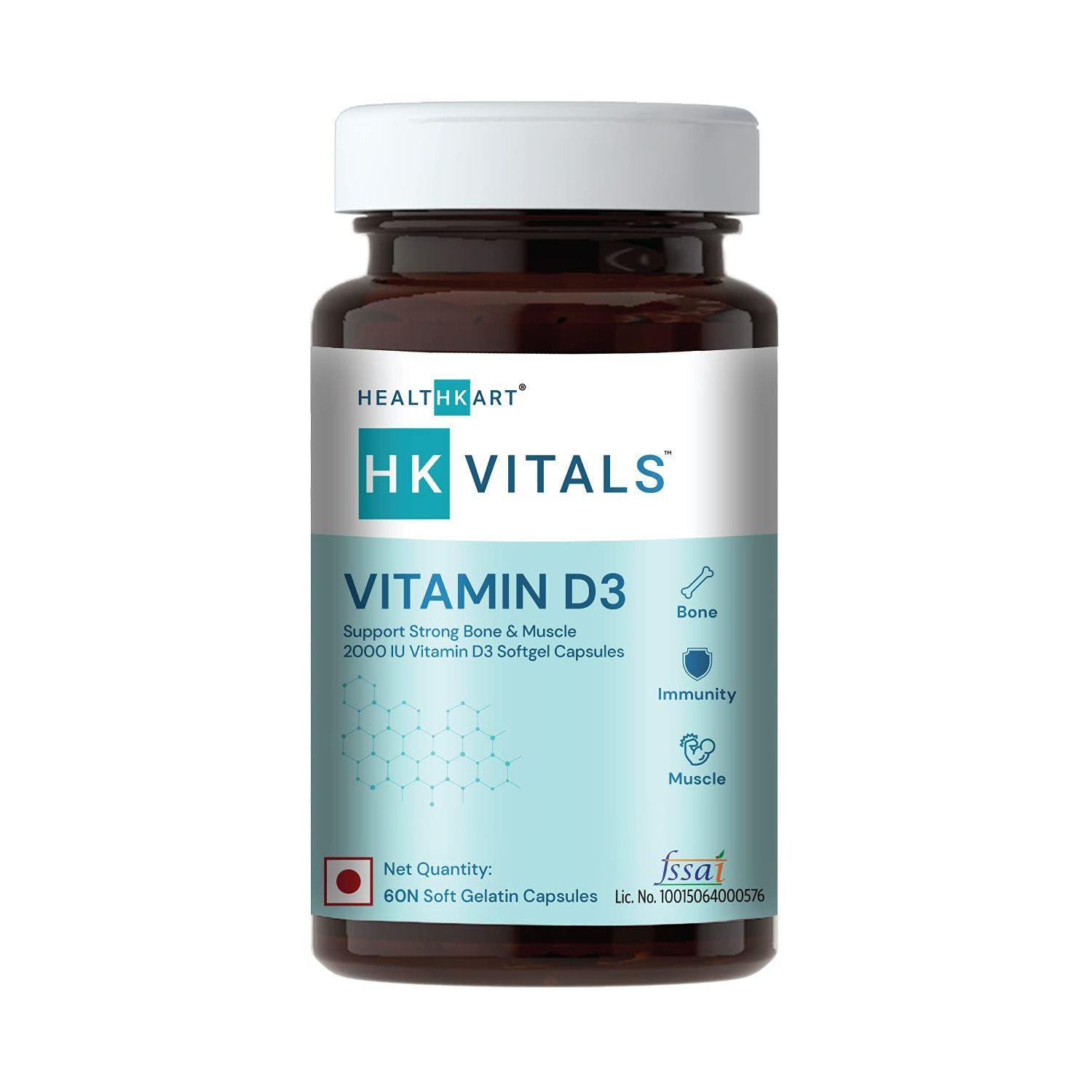 

Вітамін Д3 (60 кап, 2000 IU), Vitamin D3, HealthKart