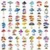 50PCS Cartoon Mushroom Colored PET Sticker Aesthetic Decoration Scrapbooking Stationery DIY Hand Accounting Supplies for Kids