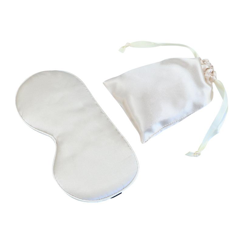 Silk eye mask simulation silk bag two-piece set printing embroidered silk eye mask