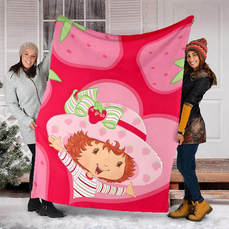 1pc Strawberry Princess6 Theme Blanket - Digital Print, Polyester, Cozy for All Seasons, Perfect for Outdoor, Camping, and Travel