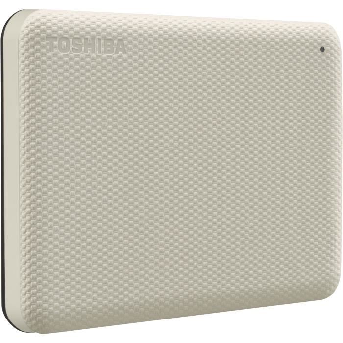 Disque dur externe - TOSHIBA - CANVIO ADVANCE - 2 To - Blanc - Logiciels de sécurité et sauvegarde inclus