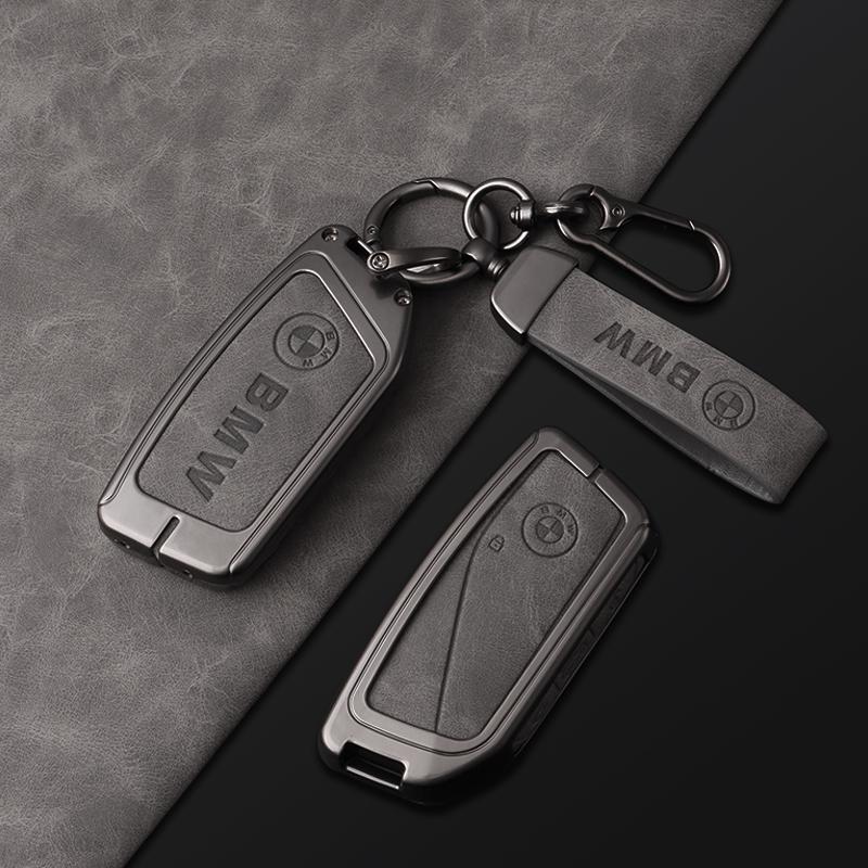 Car Zinc Alloy Leather Remote Key Case Cover for BMW X1 U11 G07 X7 XM G09 I7 7 Series G70 LCI iX I20 U06 G81 M3 2023 Accessaries Cwbn50