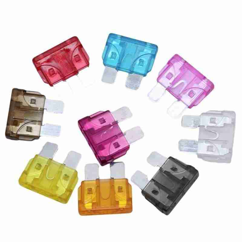 50/100Pcs Car Fuses Kit Assorted Auto Truck Standard Blade Fuse Assortment 2A 3A 5A 7.5A 10A 15A 20A 25A 30A 35A Auto Car Fuse Fuse Holders1