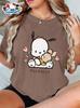 Genuine Sanrio Authorized Women's Elegant Short-sleeves Are Suitable for Daily and Holiday Wear In Spring, Summer and Autumn.