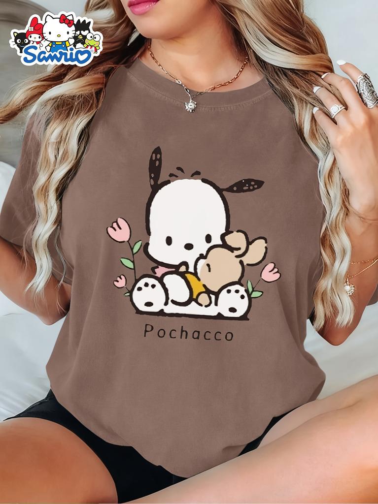 Genuine Sanrio Authorized Women's Elegant Short-sleeves Are Suitable for Daily and Holiday Wear In Spring, Summer and Autumn.