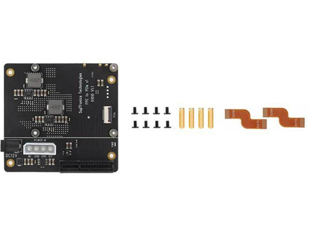 X1010 Raspberry Pi 5 PCIe Expansion Board: FFC To Standard PCIe X4 Slot, Compatible with Various PCIe Components