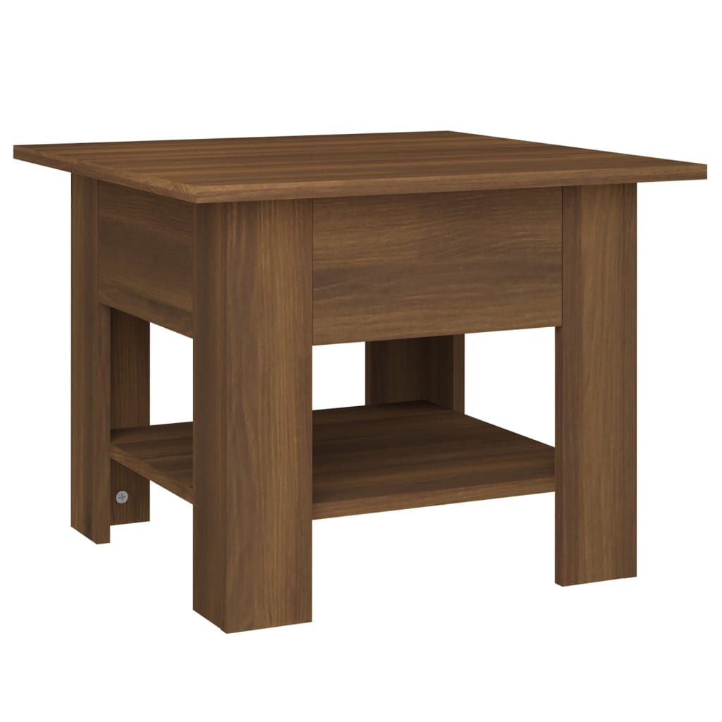  Coffee Table, Brown Oak 55x55x42 Cm, Wood-based Material