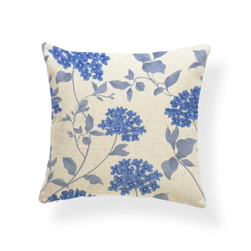 Schönes Pflanzenkissen-Set Blume Rose Orchidee Narzisse Wohnzimmer Schlafzimmer Dekoration Kissenbezug Leinen-Kissenbezug 45x45cm