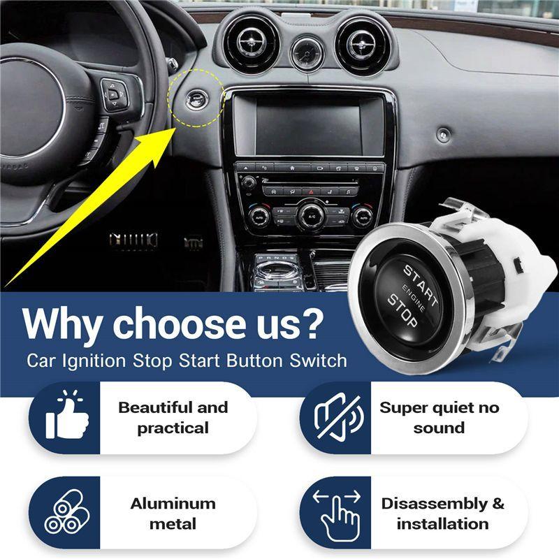Durable-Car Ignition Stop Start Button Switch C2D59751 For Jaguar XJ 2014- Engine Start Switch One Button Start Switch