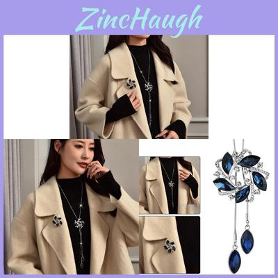 Winter Flower Necklace With Water Drill Gemstones For Elegant Office Wear